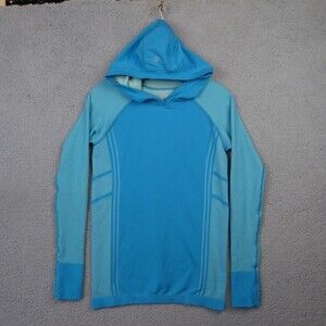 Athleta Womens Neothermal Hoodie Turquoise Blue Size M Style #722073 Baselayer